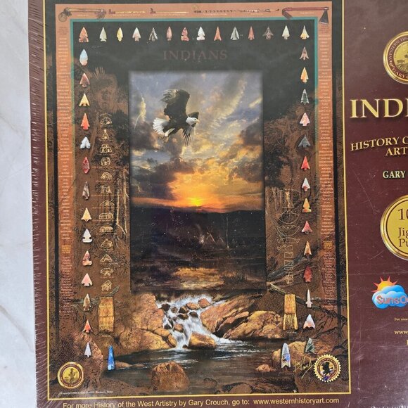 SunsOut Indians History of the West by Gary Crouch 1000 Piece Jigsaw Puzzle NWT - Picture 2 of 7